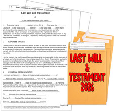 2026 3 Pack Last Will and Testament Kit: Blank Legal Last Will Testament Forms,
