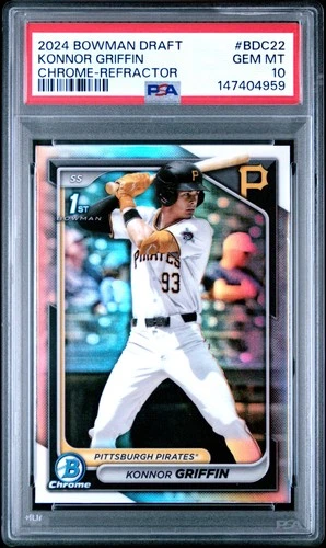 4959 Konnor Griffin 2024 Bowman Draft #BDC-22 Refractor Chrome 1st RC PSA 10