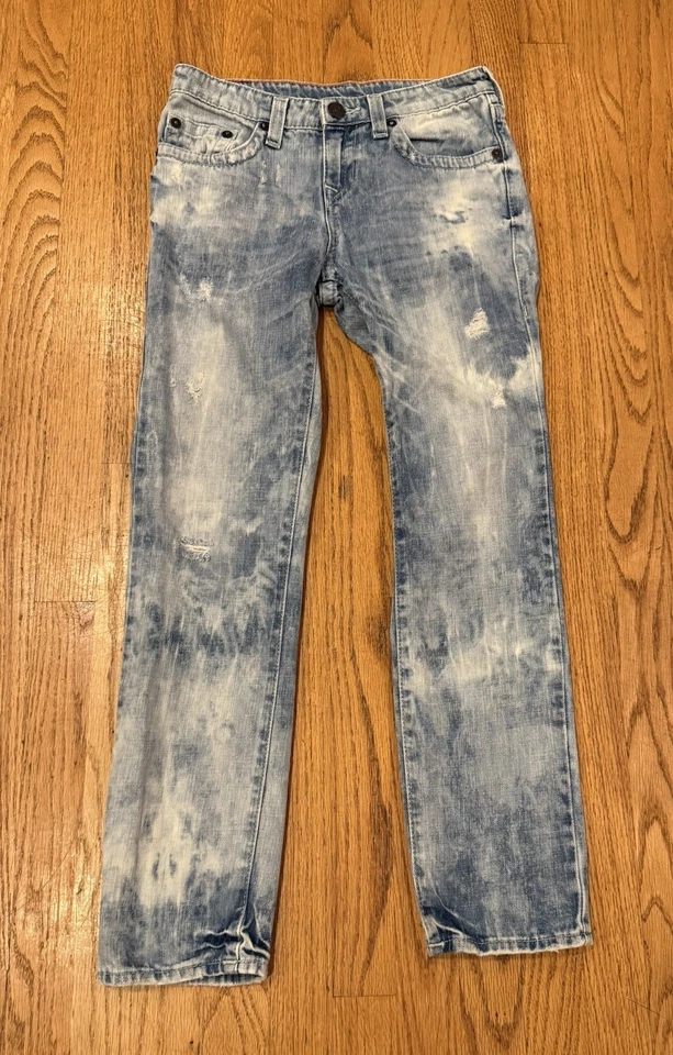 True Religion Rocco Vaqueros ajustados relajados en lavado ligero desgastado niños talla 14 Foto 2 de 4