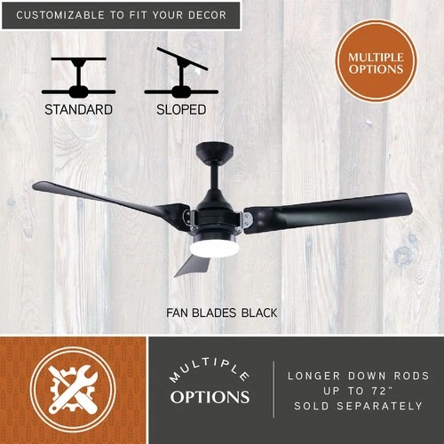 Vaxcel Lighting F0069 Austin 52" 3 Blade LED Indoor Ceiling Fan - Black - Picture 7 of 12
