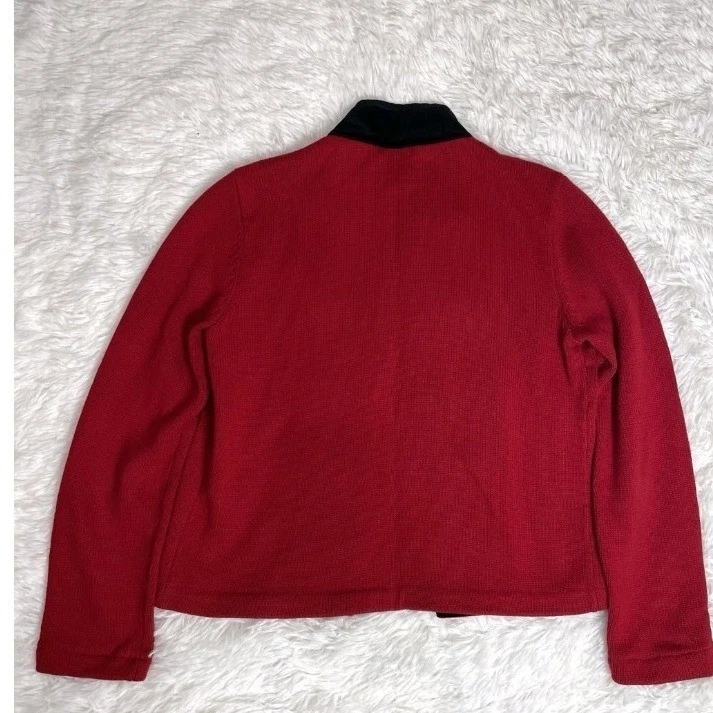 Suéter Ralph Lauren S vermelho veludo botão dourado banda militar jaqueta equestre  - Imagem 3 de 4