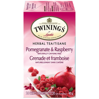 Twinings Pomegranate Raspberry Herbal Tea (20 Bags) - FROM CANADA