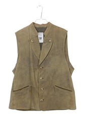Zeiler Trachtenweste Herren Leder Weste Festlich Stickerei Beige Gr. 54 XXL