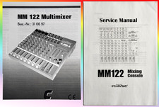 Phonic MM122 Mischpult Mixer - Bedienungsanleitung DE Service Manual EN