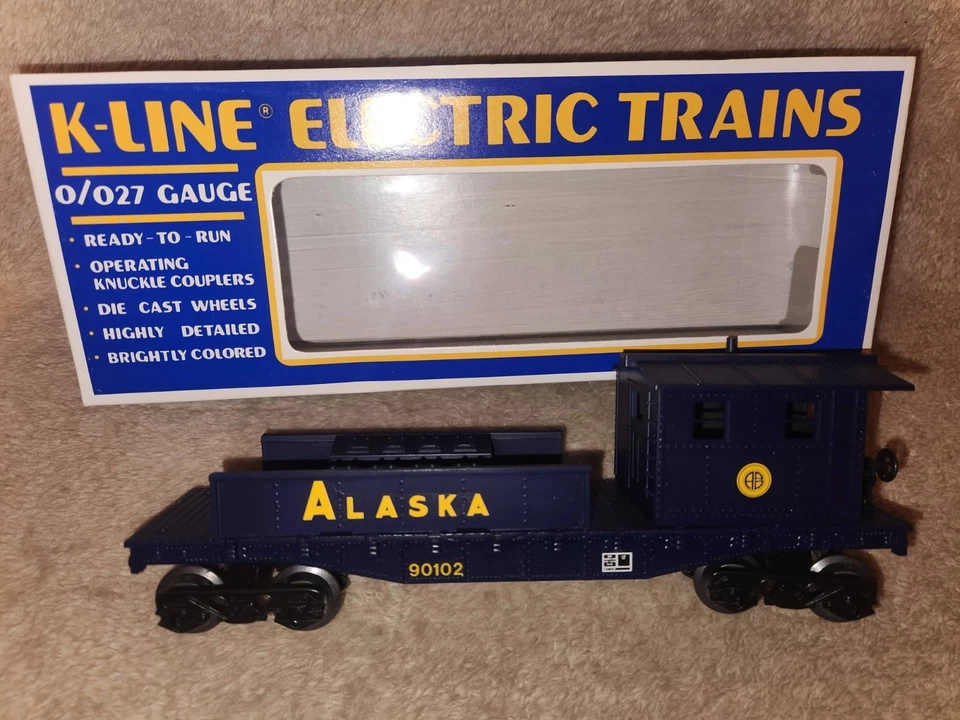 Set of 2 K-LINE Electric Train Pieces: Alaska Crane &  Boom Car - Image 3 of 3