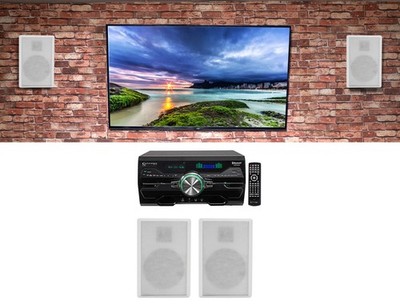 Technical Pro DV4000 4000w Home Theater DVD Receiver+(4) 5.25'' White Speakers