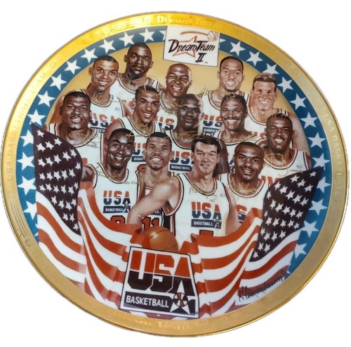 Piatto da collezione Dream Team 2 vintage anni 90 con lettera di autenticità - Foto 1 di 5