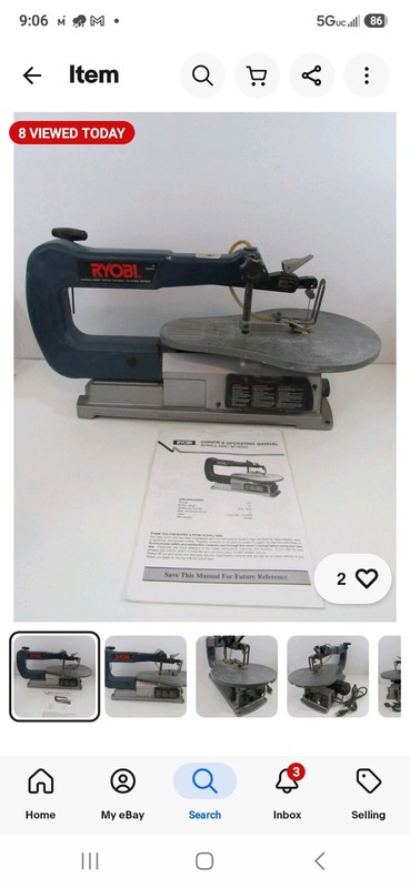 Ryobi 16 in Variable Speed Scroll Saw Corded 1.2 Amp Tilting Cut Table SC165VS  