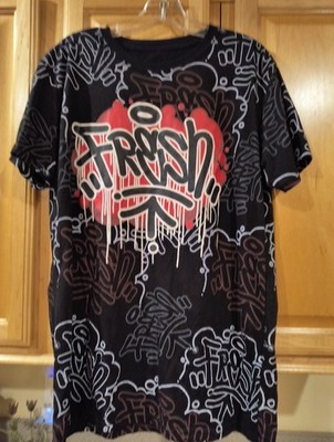 Launder Fresh t-shirt Size Large Black (White And Red Print)