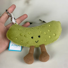 Jellycat Amuseable Green Sour Pickle Plush Toy - Cute Soft Collectible Doll -NWT
