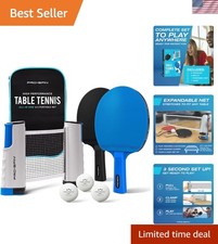 Compact Portable Ping Pong Game Set &ndash; Retractable Net & Storage Case Included