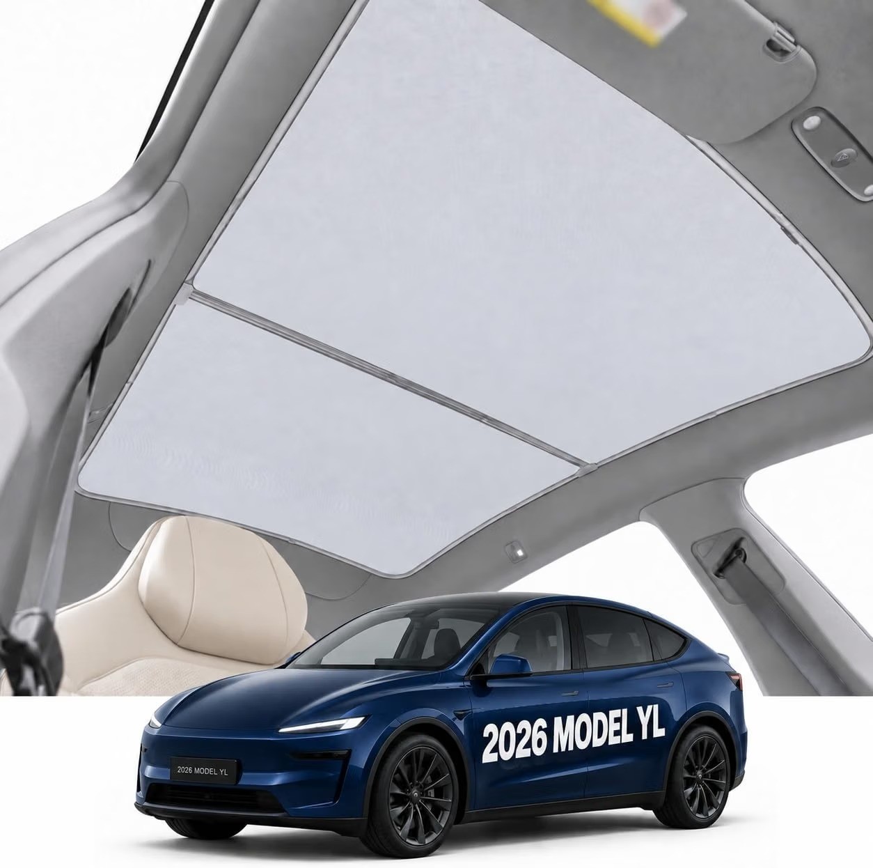 Tesla Model Y Glass Sun Roof Shade Sunroof Window UV Film Blind Sunshade OZ