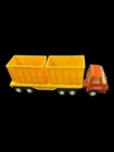 Vintage Tonka Rare Orange 1976 Cab and Flatbed Truck with Containers Metal