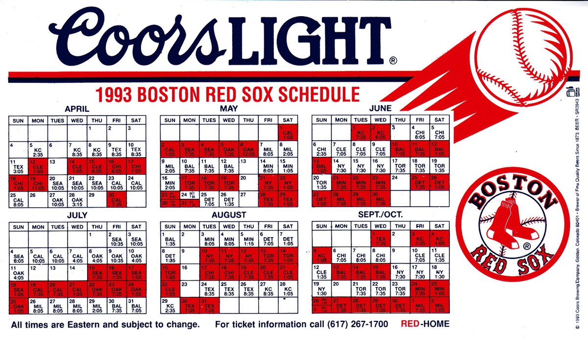 1993-boston-red-sox-baseball-magnet-magnetic-schedule-ebay