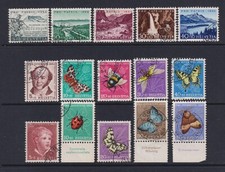 SWITZERLAND 1952-54: FU Pro Patria, Pro Juventute ScB 217/221, etc. (9782)