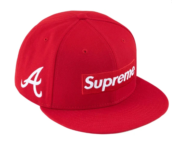 Logo Supreme MLB Team Box NOUVELLE ERA Atlanta Braves 59Fifty 5 panneaux monté taille 7 3/4