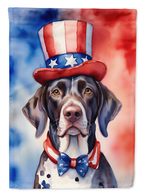 German Shorthaired Pointer Patriotic American Flag Garden Size DAC5721GF