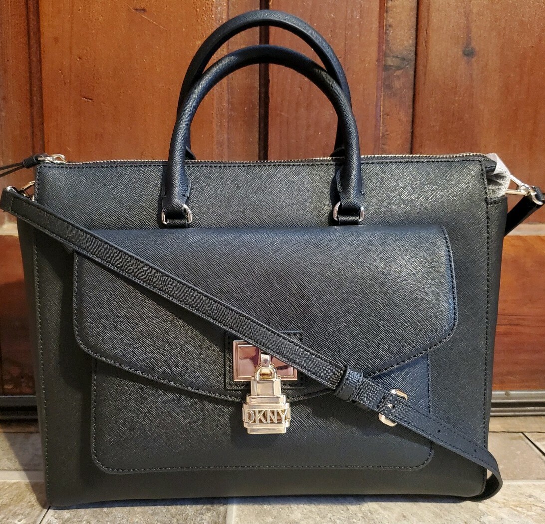 dkny black satchel bag