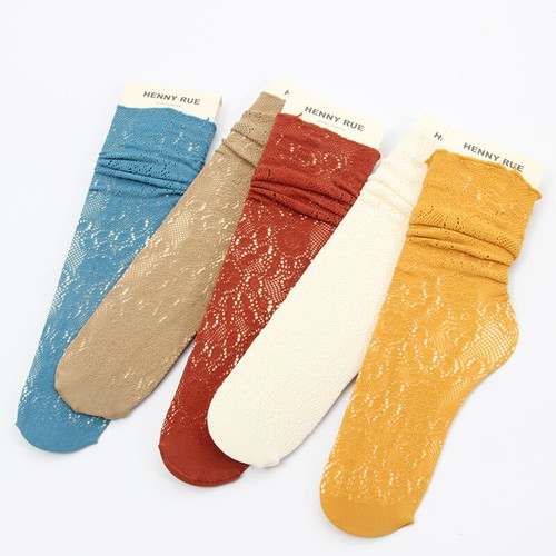Mesh Socks Foot Socks Women Socks Hosiery Slouch Socks Fashion Solid Color Cute - Picture 3 of 17
