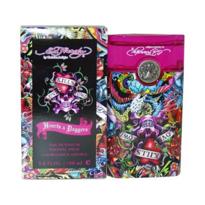 * HEARTS & DAGGERS * Ed Hardy 3.4 oz edp Perfume Women * BRAND NEW SEALED BOX *