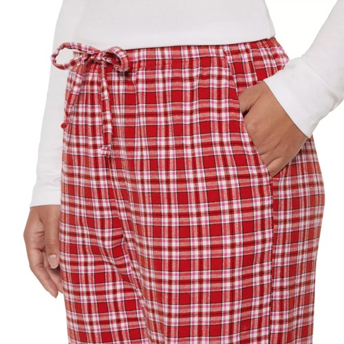Gap Women's V-Neck Drawstring Pockets Flannel Pajama Set XL $79.95 MSRP - Picture 3 of 4