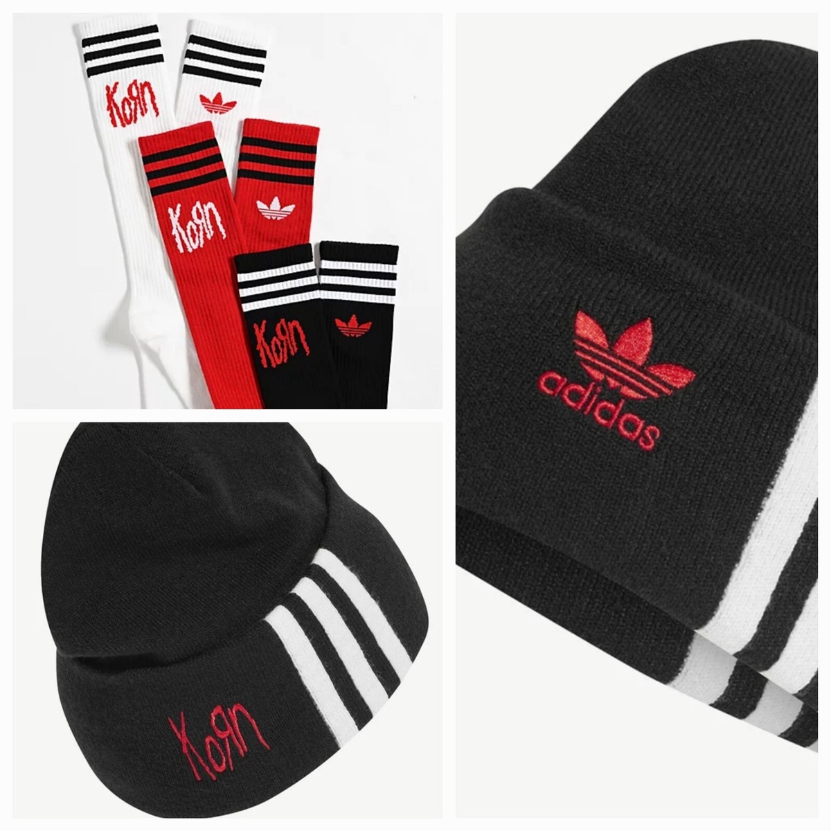 Adidas x Korn Socks + Beanie | SIZE XL | 3 Pack + Beanie Adidas x Korn Socks + Beanie | SIZE XL | 3 Pack + Beanie