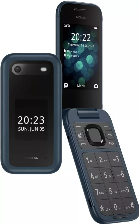 Brand New Nokia 2660 Flip Phone - Unlocked - Blue & Black