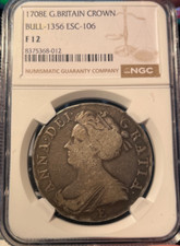 1708E  Great BritainCrown  Bull  1356ECS-106   NGC  Fine  Freshly Graded