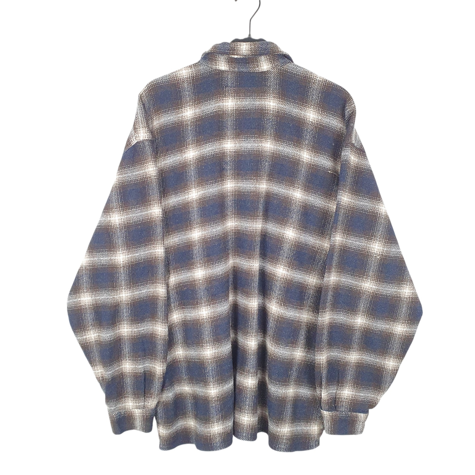 WRANGLER Brown Check Shirt Vintage Overshirt Shacket Plaid Long Sleeve  Mens M image 3