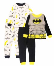 Batman Boys 4pc Pajama Pant Set Size 2T 3T 4T 5T 4 6 8 10
