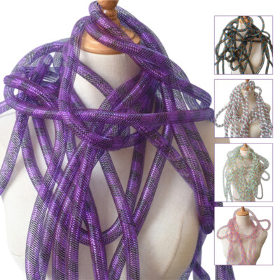 Elastic Twisted Flexible Tube Gradient Mesh Stereoscopic DIY Wedding DressDecor'