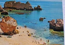 Postcard Algarve Portugal Posted Beach View