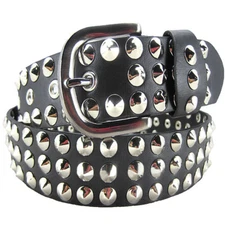 Unisex Men Rivet Studded Belt Faux Leather Pin Buckle Waistband Strap Punk Rock