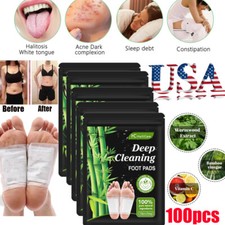 100Pcs Foot Detox Patches Pads Toxins Deep Cleansing Herbal Organic Slimming Pad