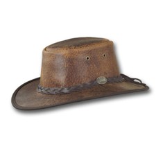 Barmah Hats Foldaway Boar Leather Hat - Item 1069