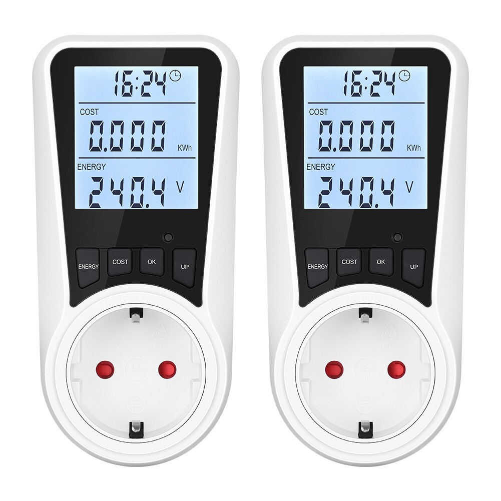 DEWENWILS 2PACK Dual Rate Stromzähler für Steckdose, Strommessgerät, Stromverbra