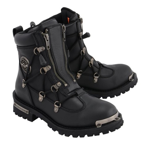 Milwaukee Leather Premium Black Leather Motorcycle Riding Boots for Women