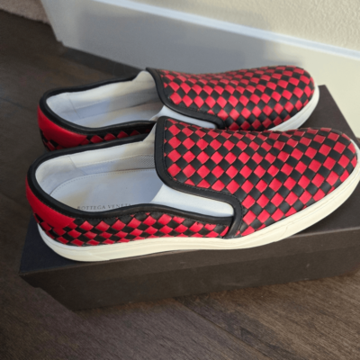 Bottega Veneta Size 10 43 Checkerboard slip on shoes Bottega Veneta Bottega Veneta Vans style checkerboard slip  main image 3