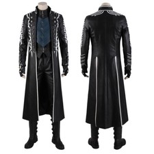 DMC 5 Vergil Cosplay Costume Suit with Coat Outfit Ver1 Handmade