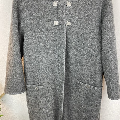 Vtg Giesswein Loden Plankl Long Virgin Wool Hooded Winter Coat Jacket EU 38 US 8 - Picture 7 of 24