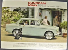 1963-1964 Sunbeam Minx 1600 Deluxe Sedan Brochure Sheet Rootes Nice Original