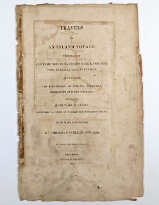 Title Page Travels On An Inland Voyage Through The States Christian Schultz 1810