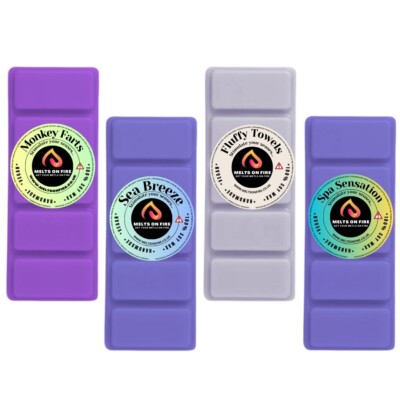 Wax Melts Snap Bars 50g Handarbeit((Affenfürze, Meeresbrise, flauschige Handtücher, Spa Sens