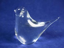 Solid Glass Bird Figurine or Paperweight Clear