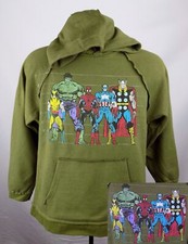Marvel Comics Sweatshirt Boy's Large Wolverine Spider-Man Hulk Hoodie New