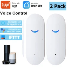 2 Pack WiFi Smart Door Window Magnetic Sensor Home Security Burglar Alarm Google