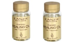 2 Lanza Keratin Healing Oil Hair Treatments - .34 oz/10ml each- Fast
