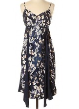 Vera Wang Women's Simply Vera Sundress w/Pockets Navy Floral Size XS
