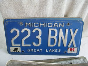 license plate- Michigan- more than 3 years old