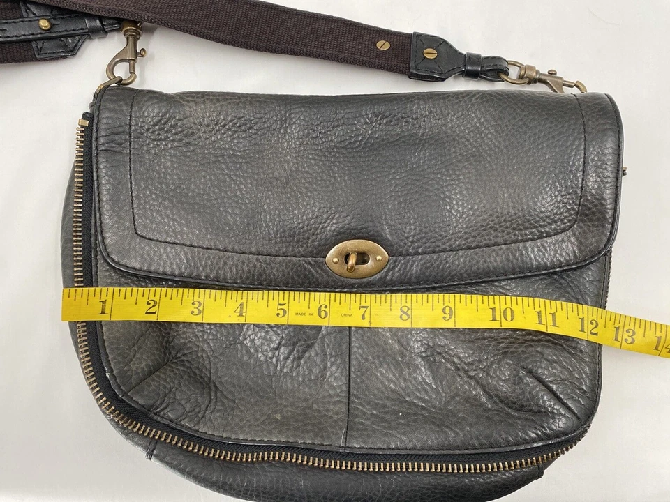 J.Crew Marrón Oscuro Lujoso Cuero Guijarro Sillín Bolso de Hombro Cartera Bolso de Mano Foto 2 de 4